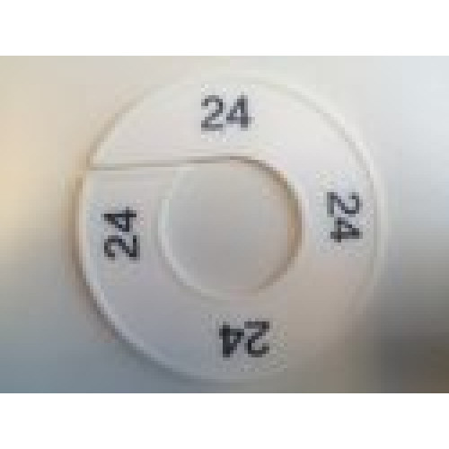 Maatring 9cm wit/zw 24 