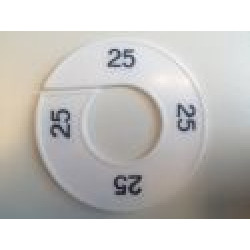 Maatring 9cm wit/zw 25 