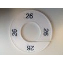 Maatring 9cm wit/zw 26