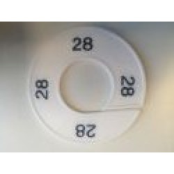 Maatring 9cm wit/zw 28 