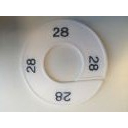 Maatring 9cm wit/zw 28 
