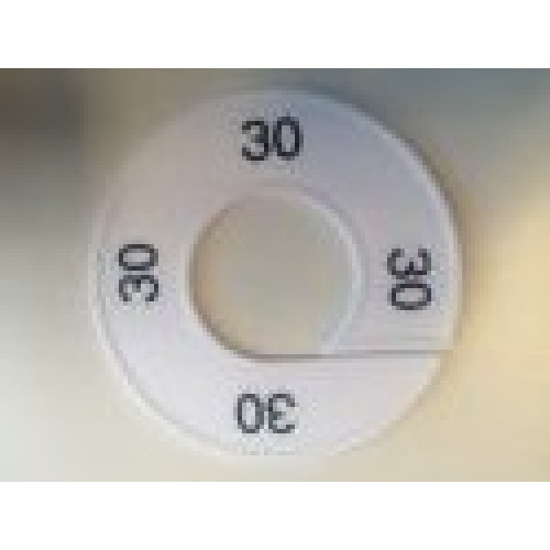 Maatring 9cm wit/zw 30 