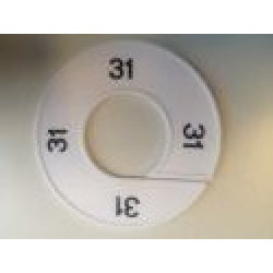 Maatring 9cm wit/zw 31 