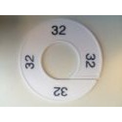 Maatring 9cm wit/zw 32 