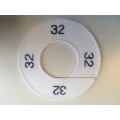 Maatring 9cm wit/zw 32 