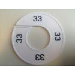 Maatring 9cm wit/zw 33 