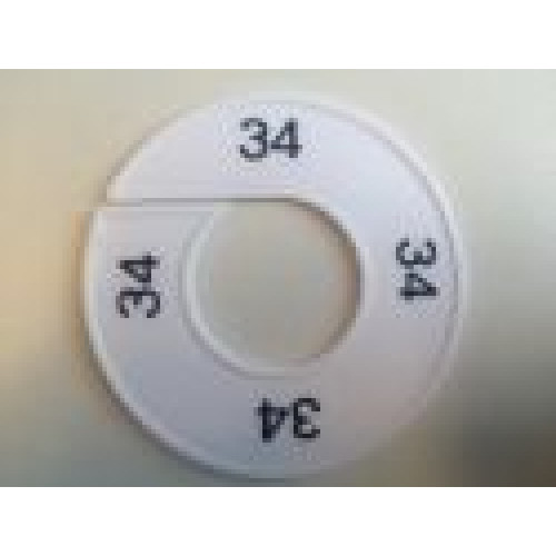 Maatring 9cm wit/zw 34 
