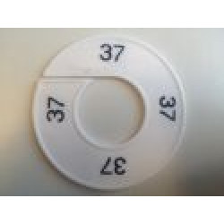 Maatring 9cm wit/zw 37