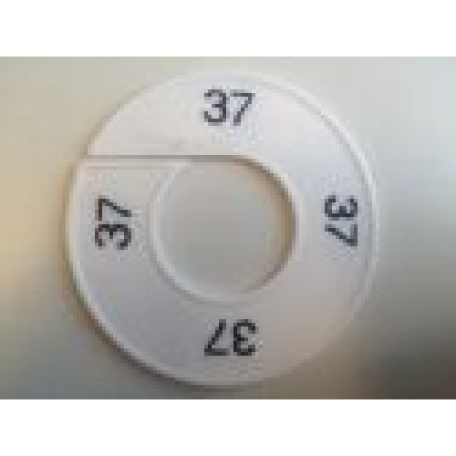Maatring 9cm wit/zw 37