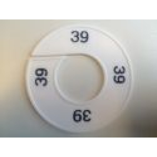 Maatring 9cm wit/zw 39 