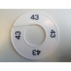 Maatring 9cm wit/zw 43 