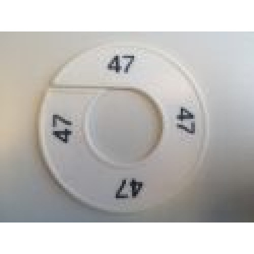 Maatring 9cm wit/zw 47 