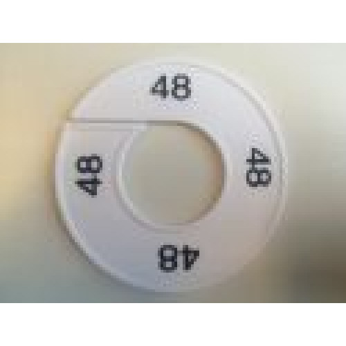 Maatring 9cm wit/zw 48 