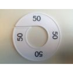 Maatring 9cm wit/zw 50 