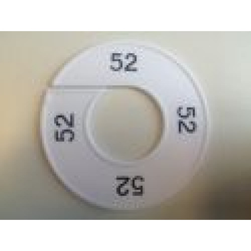 Maatring 9cm wit/zw 52 