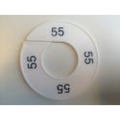 Maatring 9cm wit/zw 55