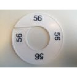 Maatring 9cm wit/zw 56 