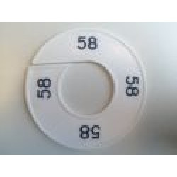 Maatring 9cm wit/zw 58 
