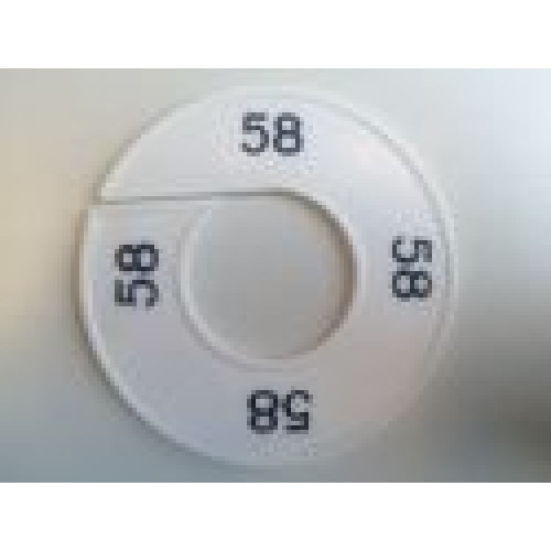 Maatring 9cm wit/zw 58 
