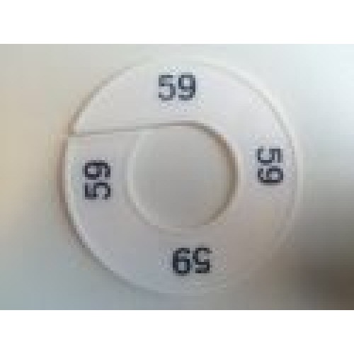 Maatring 9cm wit/zw 59 