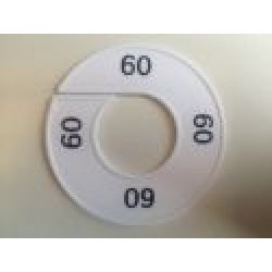Maatring 9cm wit/zw 60 