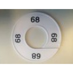 Maatring 9cm wit/zw 68 