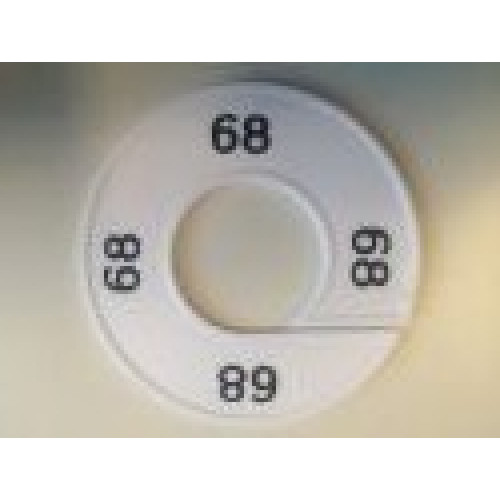Maatring 9cm wit/zw 68 