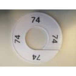Maatring 9cm wit/zw 74 