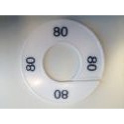 Maatring 9cm wit/zw 80 
