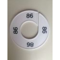 Maatring 9cm wit/zw 86