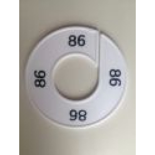 Maatring 9cm wit/zw 86