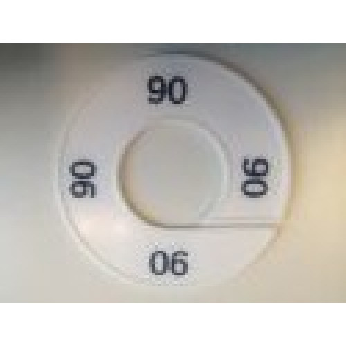 Maatring 9cm wit/zw 90 
