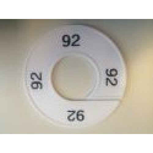 Maatring 9cm wit/zw 92 