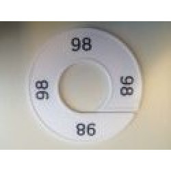 Maatring 9cm wit/zw 98 