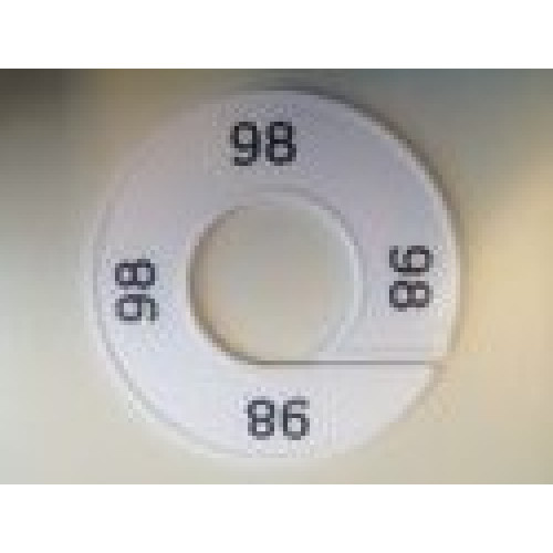 Maatring 9cm wit/zw 98 