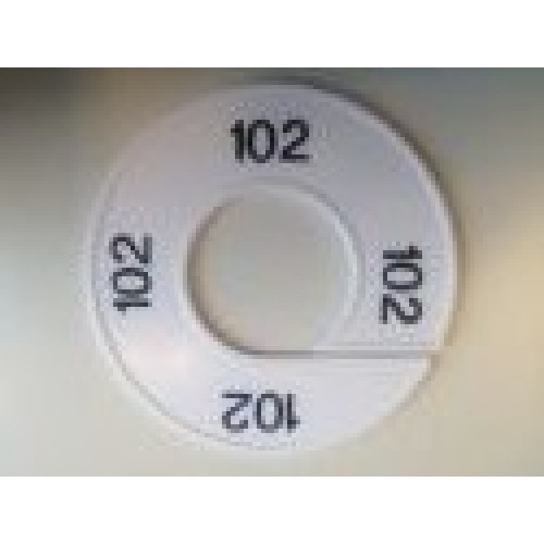 Maatring 9cm wit/zw 102 
