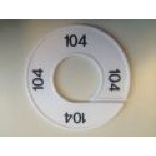 Maatring 9cm wit/zw 104 