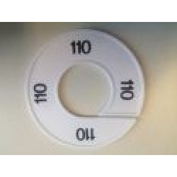 Maatring 9cm wit/zw 110 