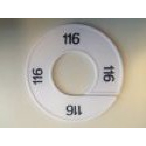 Maatring 9cm wit/zw 116 