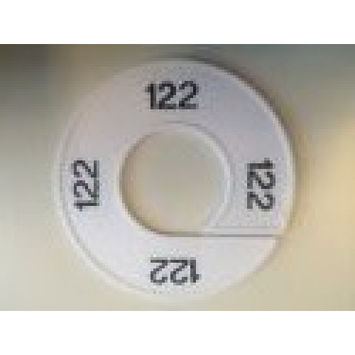 Maatring 9cm wit/zw 122 