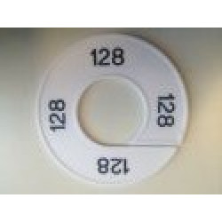Maatring 9cm wit/zw 128 