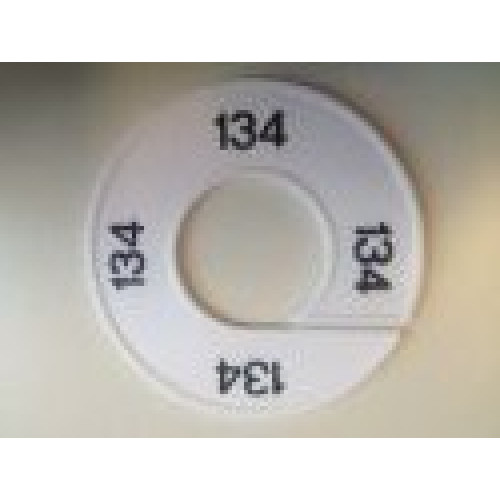 Maatring 9cm wit/zw 134 