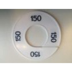 Maatring 9cm wit/zw 150 