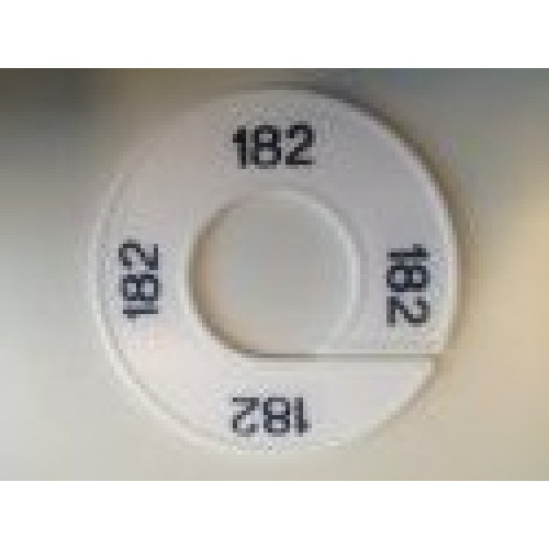 Maatring 9cm wit/zw 182