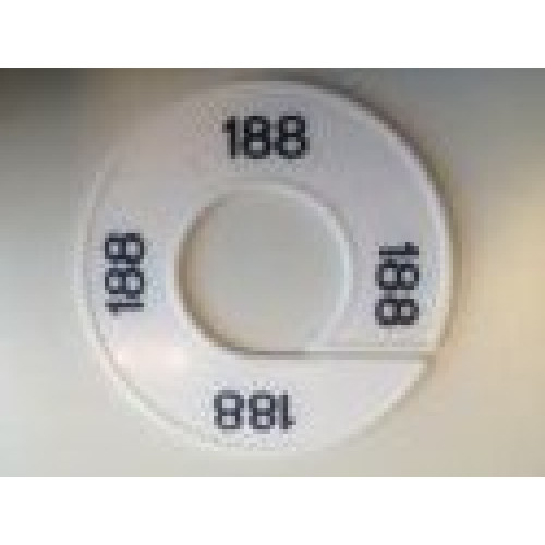 Maatring 9cm wit/zw 188 