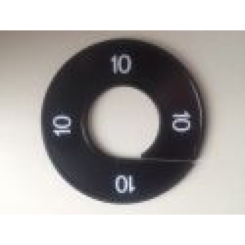 Maatring 9cm zwart/wit 10