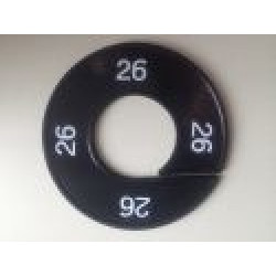 Maatring 9cm zwart/wit 26 