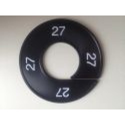 Maatring 9cm zwart/wit 27 