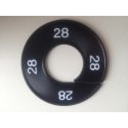 Maatring 9cm zwart/wit 28 