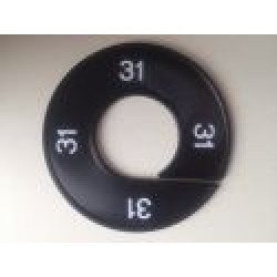 Maatring 9cm zwart/wit 31 